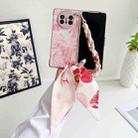 For Huawei Mate X3 / X5 Embroidery Style DIY Full Coverage Phone Case with Scarf / Bracelet(Pink) - 2