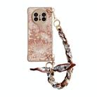 For Huawei Mate X3 / X5 Embroidery Style DIY Full Coverage Phone Case with Scarf / Bracelet(Orange) - 1