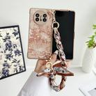 For Huawei Mate X3 / X5 Embroidery Style DIY Full Coverage Phone Case with Scarf / Bracelet(Orange) - 2