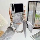For Huawei Pura X Embroidery Style DIY Full Coverage Phone Case with Scarf / Bracelet(Grey) - 2