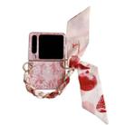 For Huawei Pura X Embroidery Style DIY Full Coverage Phone Case with Scarf / Bracelet(Pink) - 1