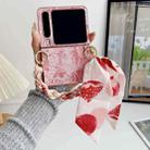 For Huawei Pura X Embroidery Style DIY Full Coverage Phone Case with Scarf / Bracelet(Pink) - 2