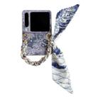 For Huawei Pura X Embroidery Style DIY Full Coverage Phone Case with Scarf / Bracelet(Blue) - 1