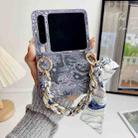 For Huawei Pura X Embroidery Style DIY Full Coverage Phone Case with Scarf / Bracelet(Blue) - 2