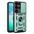 For Samsung Galaxy S25 Ultra 5G Sliding Camera Cover Design TPU+PC Phone Case(Green) - 1
