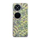 For Huawei P50 Pocket Propitious Clouds Embroidery Full Coverage Phone Case(Green) - 1