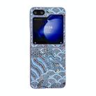 For Samsung Galaxy Z Flip5 Propitious Clouds Embroidery Full Coverage Phone Case(Blue) - 1