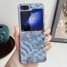 For Samsung Galaxy Z Flip5 Propitious Clouds Embroidery Full Coverage Phone Case(Blue) - 2