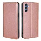 For Samsung Galaxy M35 5G Gloss Oil Solid Color Magnetic Leather Phone Case(Rose Gold) - 1