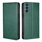 For Samsung Galaxy M35 5G Gloss Oil Solid Color Magnetic Leather Phone Case(Green) - 1