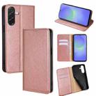 For Samsung Galaxy A36 5G Gloss Oil Solid Color Magnetic Leather Phone Case(Rose Gold) - 1