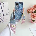 For OPPO Find N3 Flip Propitious Clouds Embroidery Full Coverage Phone Case with Scarf / Bracelet(Blue) - 2