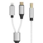 2 in 1 Type-C and 8 Pin to USB-B MIDI Instruments Printer Cable, Length: 1m, Length:1m(White) - 1