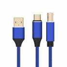 2 in 1 Type-C and USB-A to USB-B MIDI Instruments Printer Cable, Length: 1m, Length:1m(Blue) - 1