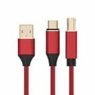 2 in 1 Type-C and USB-A to USB-B MIDI Instruments Printer Cable, Length: 1m, Length:1m(Red) - 1