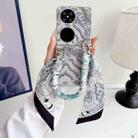 For Huawei Pocket 2 Propitious Clouds Embroidery Full Coverage Phone Case with Scarf / Bracelet(Grey) - 2