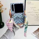 For Huawei Pura X Propitious Clouds Embroidery Full Coverage Phone Case with Scarf / Bracelet(Blue) - 2