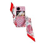 For vivo X Flip Propitious Clouds Embroidery Full Coverage Phone Case with Scarf / Bracelet(Red) - 1