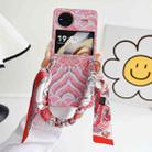 For vivo X Flip Propitious Clouds Embroidery Full Coverage Phone Case with Scarf / Bracelet(Red) - 2