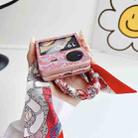 For vivo X Flip Propitious Clouds Embroidery Full Coverage Phone Case with Scarf / Bracelet(Red) - 3