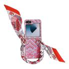 For Samsung Galaxy Z Flip6 Propitious Clouds Embroidery Full Coverage Phone Case with Scarf / Bracelet(Red) - 1