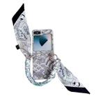 For Samsung Galaxy Z Flip6 Propitious Clouds Embroidery Full Coverage Phone Case with Scarf / Bracelet(Grey) - 1