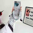 For Samsung Galaxy Z Flip6 Propitious Clouds Embroidery Full Coverage Phone Case with Scarf / Bracelet(Grey) - 2