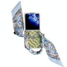 For Xiaomi Mix Flip Propitious Clouds Embroidery Full Coverage Phone Case with Scarf / Bracelet(Green) - 1
