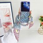 For Xiaomi Mix Flip Propitious Clouds Embroidery Full Coverage Phone Case with Scarf / Bracelet(Blue) - 2