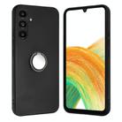 For Samsung Galaxy A15 4G / 5G Matte Ring Holder TPU Phone Case(Black) - 1