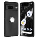 For Google Pixel 7 Matte Ring Holder TPU Phone Case(Black) - 1