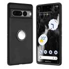 For Google Pixel 7 Pro Matte Ring Holder TPU Phone Case(Black) - 1