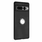 For Google Pixel 7 Pro Matte Ring Holder TPU Phone Case(Black) - 2