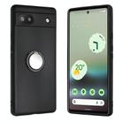 For Google Pixel 7a Matte Ring Holder TPU Phone Case(Black) - 1