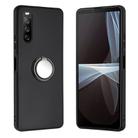 For Sony Xperia 5 IV Matte Ring Holder TPU Phone Case(Black) - 1