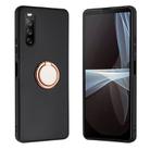For Sony Xperia 10 IV Matte Ring Holder TPU Phone Case(Rose Gold) - 1