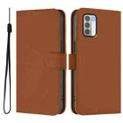 For Nokia G42 / G310 Skin Feel Solid Color Leather Phone Case with Lanyard(Brown) - 2