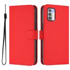 For Nokia G42 / G310 Skin Feel Solid Color Leather Phone Case with Lanyard(Red) - 2