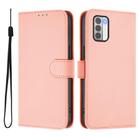For Nokia G42 / G310 Skin Feel Solid Color Leather Phone Case with Lanyard(Pink) - 2