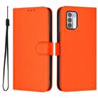 For Nokia G42 / G310 Skin Feel Solid Color Leather Phone Case with Lanyard(Orange) - 2