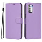For Nokia G42 / G310 Skin Feel Solid Color Leather Phone Case with Lanyard(Lavender Purple) - 2