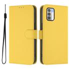 For Nokia G42 / G310 Skin Feel Solid Color Leather Phone Case with Lanyard(Lemon Yellow) - 2