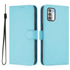 For Nokia G42 / G310 Skin Feel Solid Color Leather Phone Case with Lanyard(Sky Blue) - 2