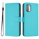 For Nokia G42 / G310 Skin Feel Solid Color Leather Phone Case with Lanyard(Lake Blue) - 2