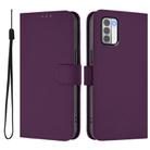 For Nokia G42 / G310 Skin Feel Solid Color Leather Phone Case with Lanyard(Violet) - 2