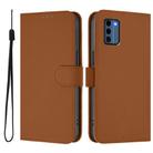 For Nokia C300 Skin Feel Solid Color Leather Phone Case with Lanyard(Brown) - 2
