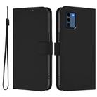 For Nokia C300 Skin Feel Solid Color Leather Phone Case with Lanyard(Black) - 2