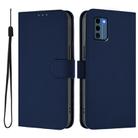 For Nokia C300 Skin Feel Solid Color Leather Phone Case with Lanyard(Navy Blue) - 2