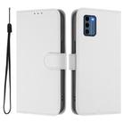 For Nokia C300 Skin Feel Solid Color Leather Phone Case with Lanyard(White) - 2