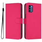 For Nokia C300 Skin Feel Solid Color Leather Phone Case with Lanyard(Rose Red) - 2